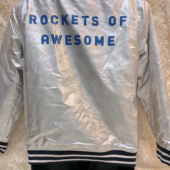 Trendy kids coat in cool silver color - Picture 1 of 5